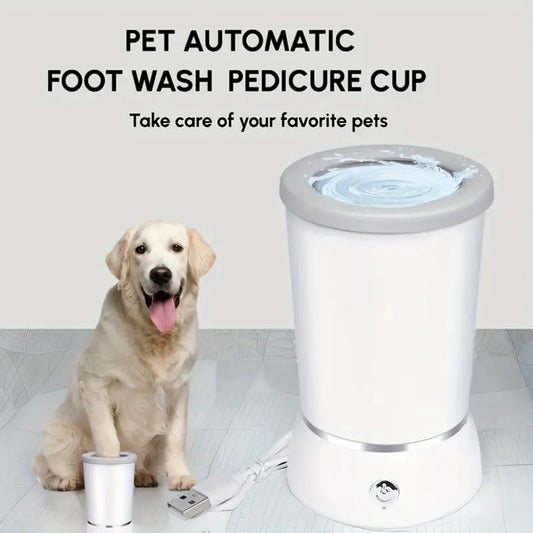 USB Rechargeable Dog Paw Cleaner, Detachable Automatic Pet Claw Cleaner And Massager, With Silicone Bristles