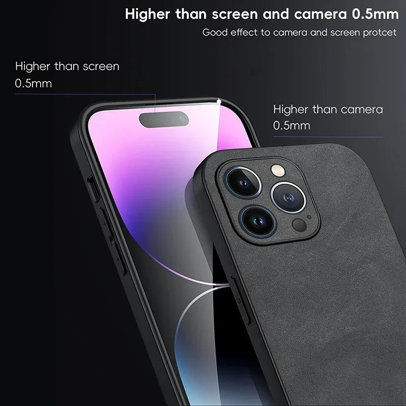 Leather Phone Case For iPhone- Soft Protection Shockproof Cover Funda