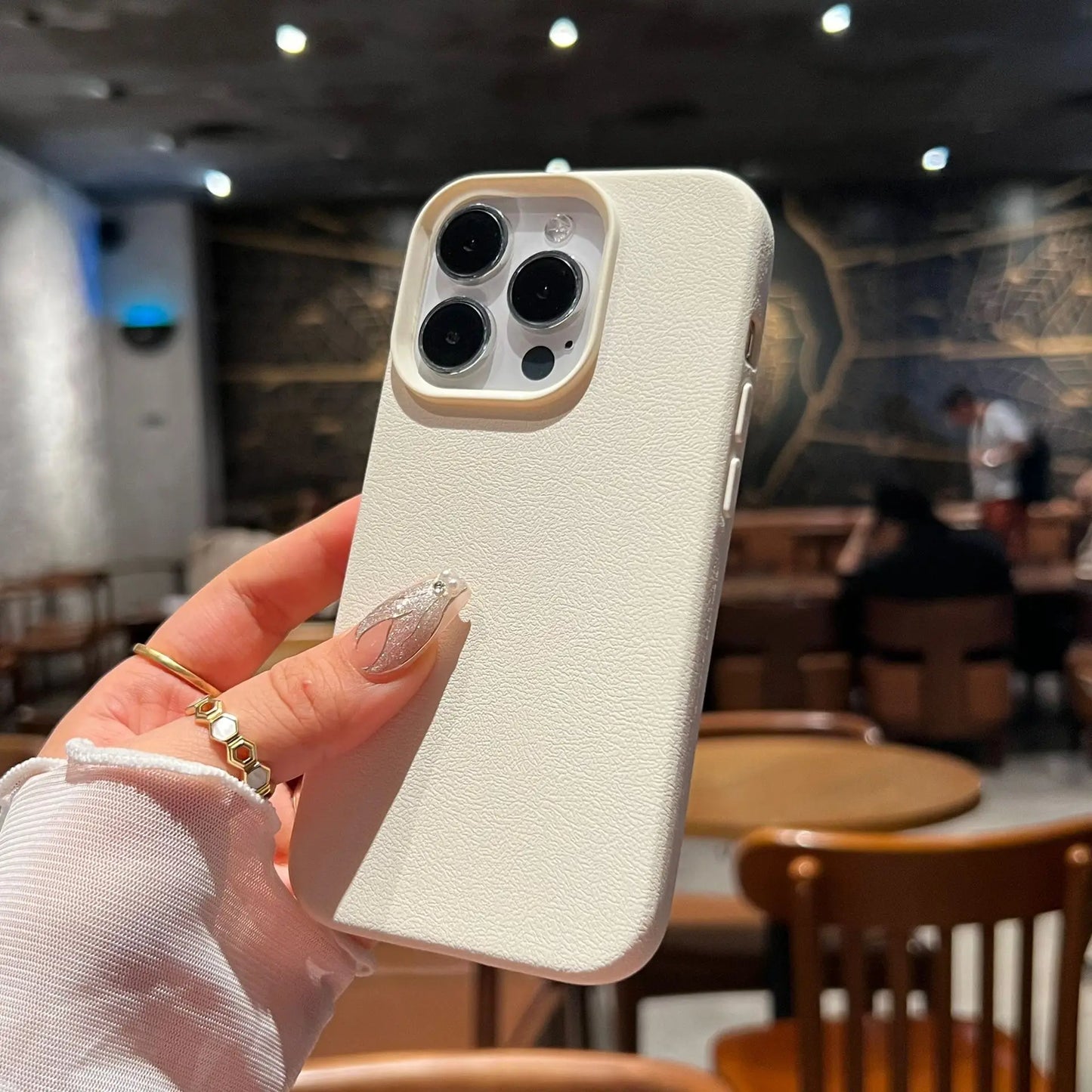 Silicone Litchi Lines Leather Phone Case- Soft Shockproof Full Cover