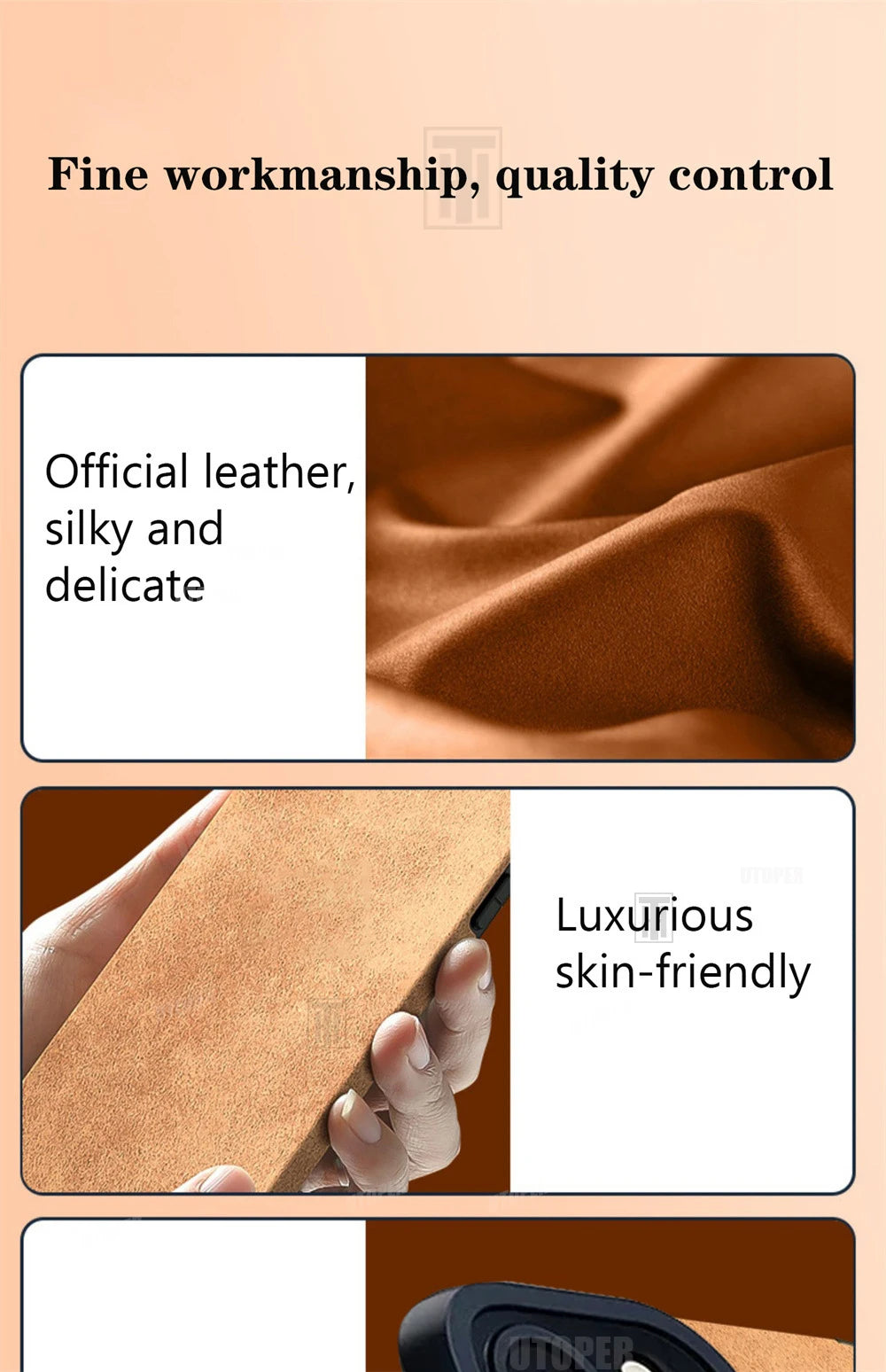 Advanced Business Suede Anti-slip Phone Case For iPhone