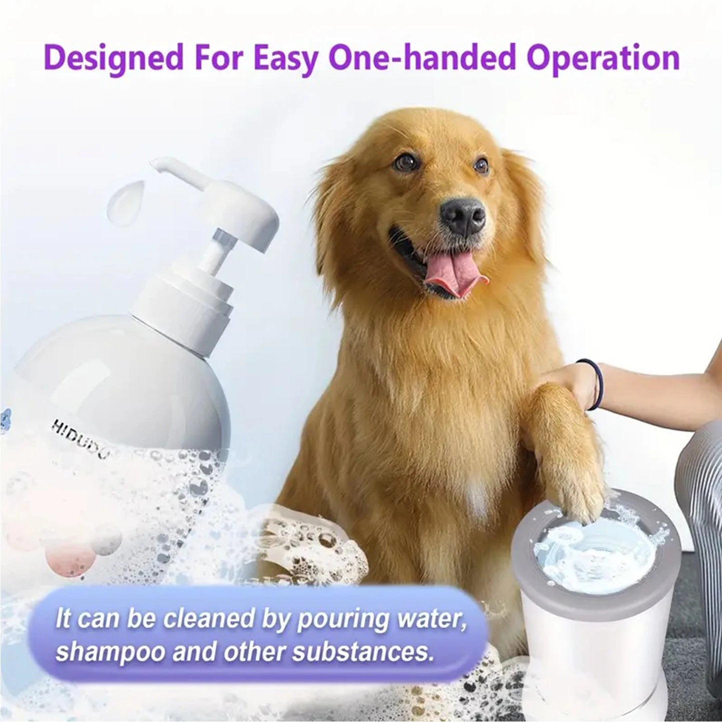 USB Rechargeable Dog Paw Cleaner, Detachable Automatic Pet Claw Cleaner And Massager, With Silicone Bristles