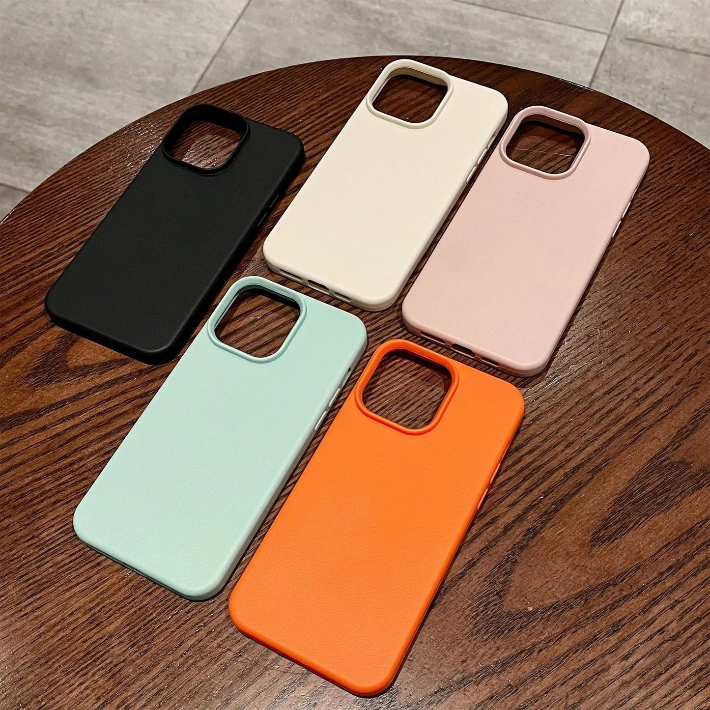 Silicone Litchi Lines Leather Phone Case- Soft Shockproof Full Cover