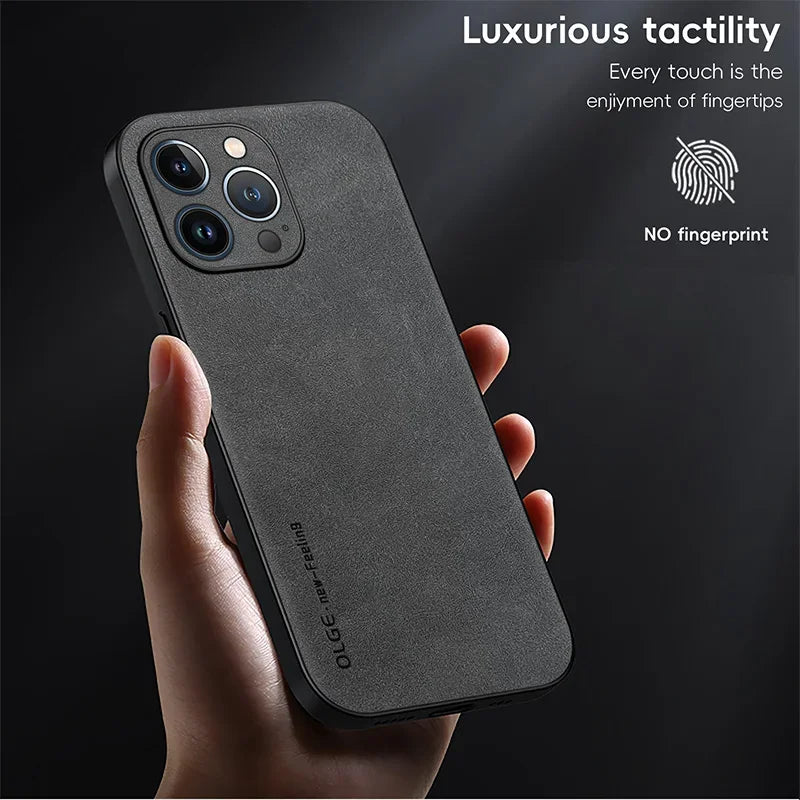 Leather Phone Case For iPhone- Soft Protection Shockproof Cover Funda