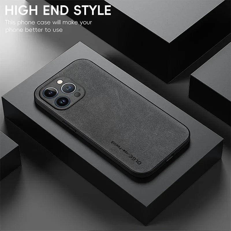 Leather Phone Case For iPhone- Soft Protection Shockproof Cover Funda
