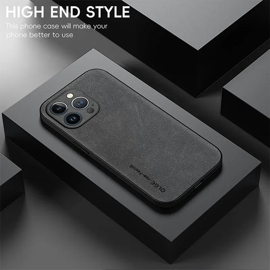 Leather Phone Case For iPhone- Soft Protection Shockproof Cover Funda