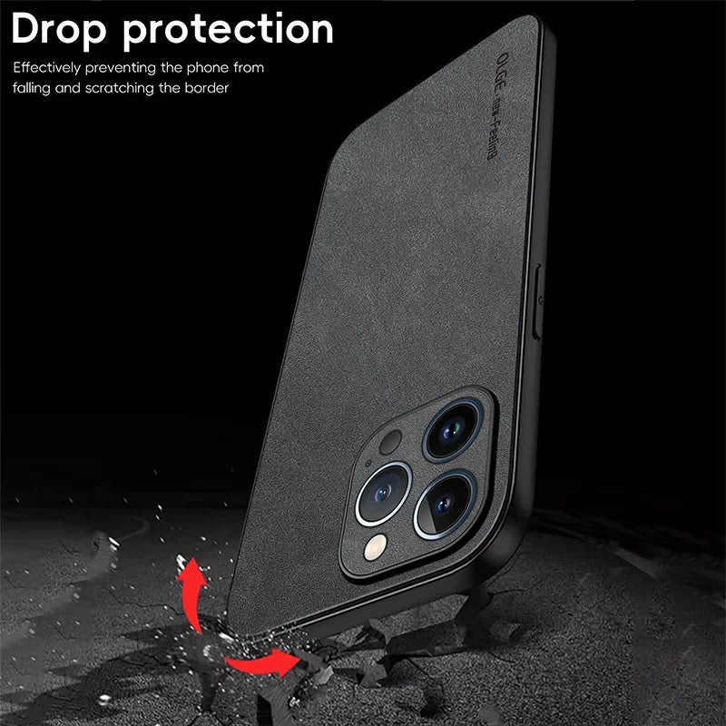 Leather Phone Case For iPhone- Soft Protection Shockproof Cover Funda
