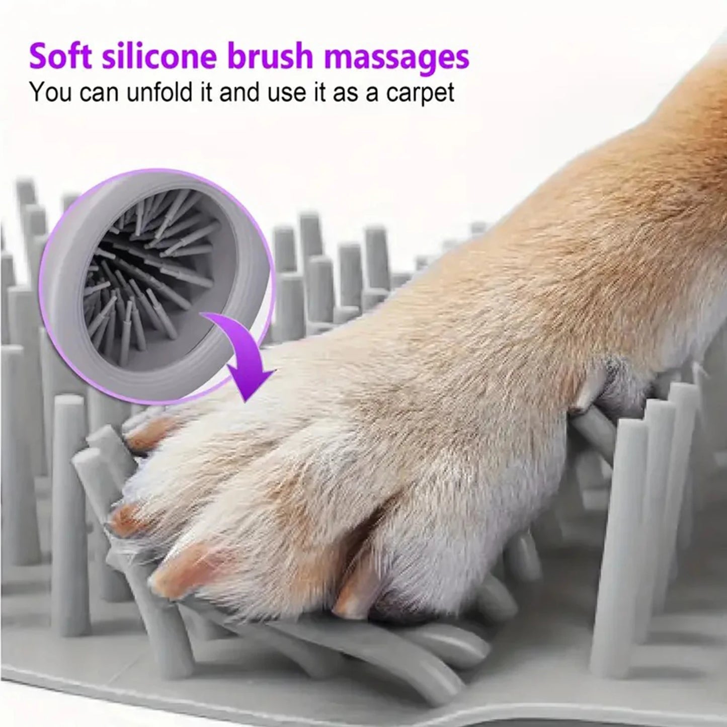 USB Rechargeable Dog Paw Cleaner, Detachable Automatic Pet Claw Cleaner And Massager, With Silicone Bristles