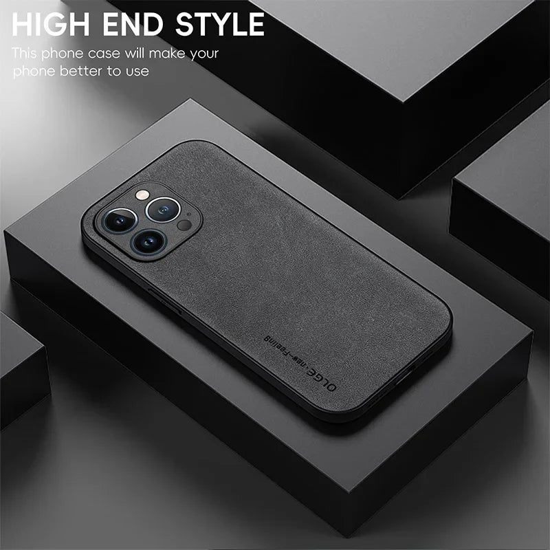 Leather Phone Case For iPhone- Soft Protection Shockproof Cover Funda