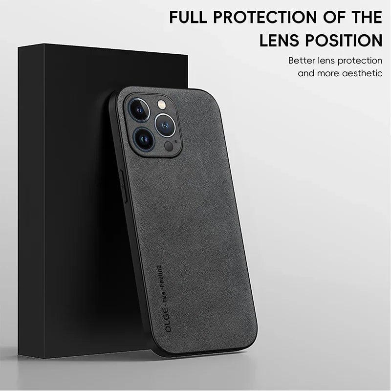 Leather Phone Case For iPhone- Soft Protection Shockproof Cover Funda