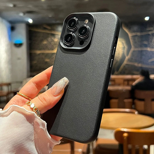 Silicone Litchi Lines Leather Phone Case- Soft Shockproof Full Cover
