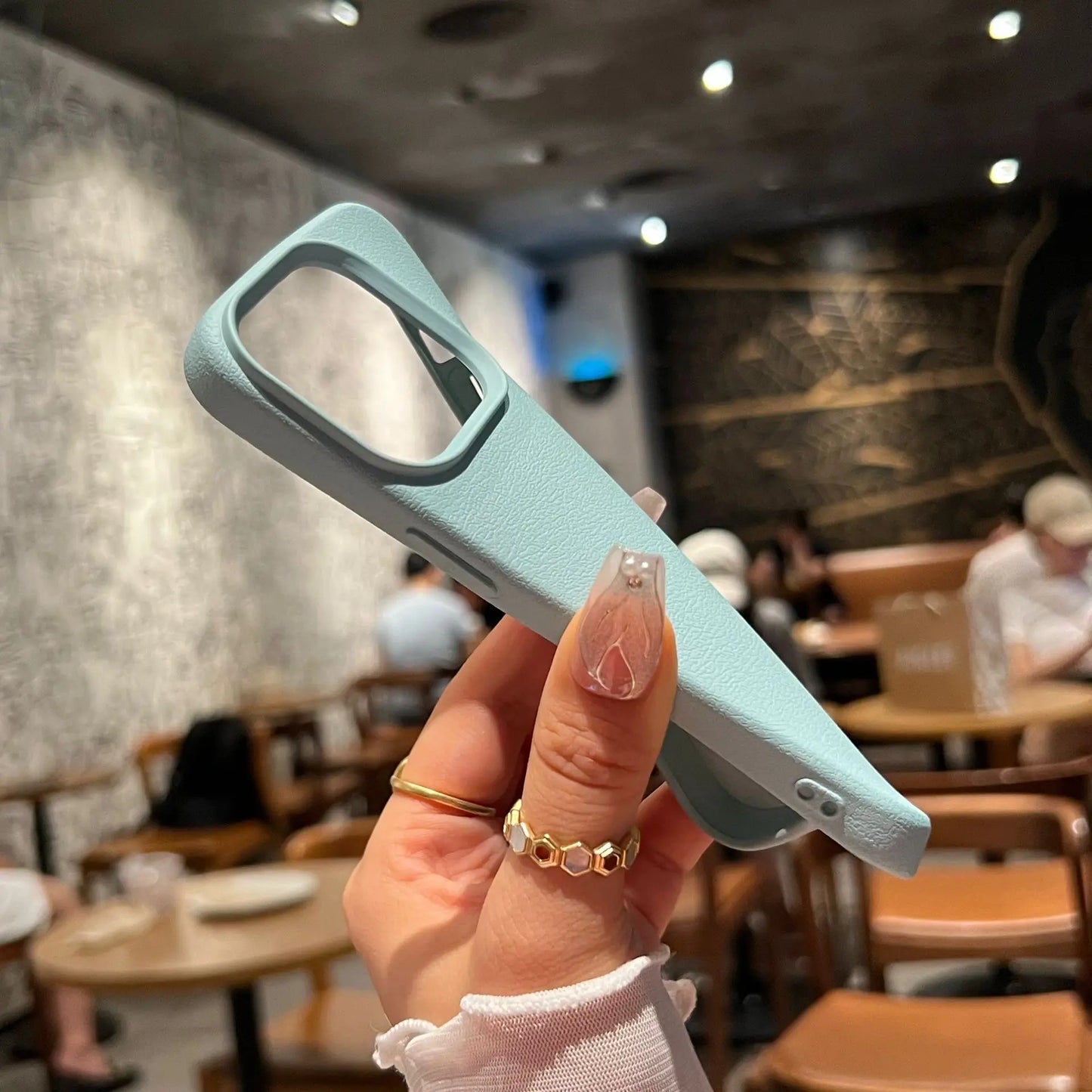 Silicone Litchi Lines Leather Phone Case- Soft Shockproof Full Cover