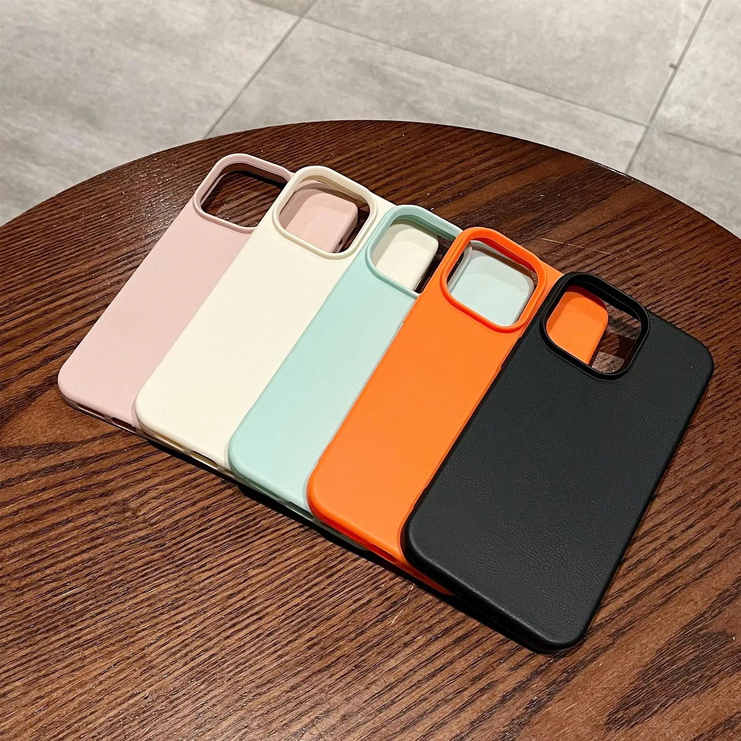 Silicone Litchi Lines Leather Phone Case- Soft Shockproof Full Cover