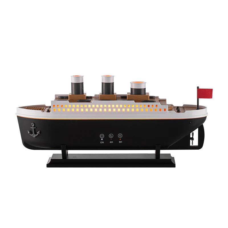 Titanic Ship Model Ultrasonic Air Humidifier Jellyfish Smoke Ring Spray Essential Oil Arome Diffuser 250ml Colorful Night Lights