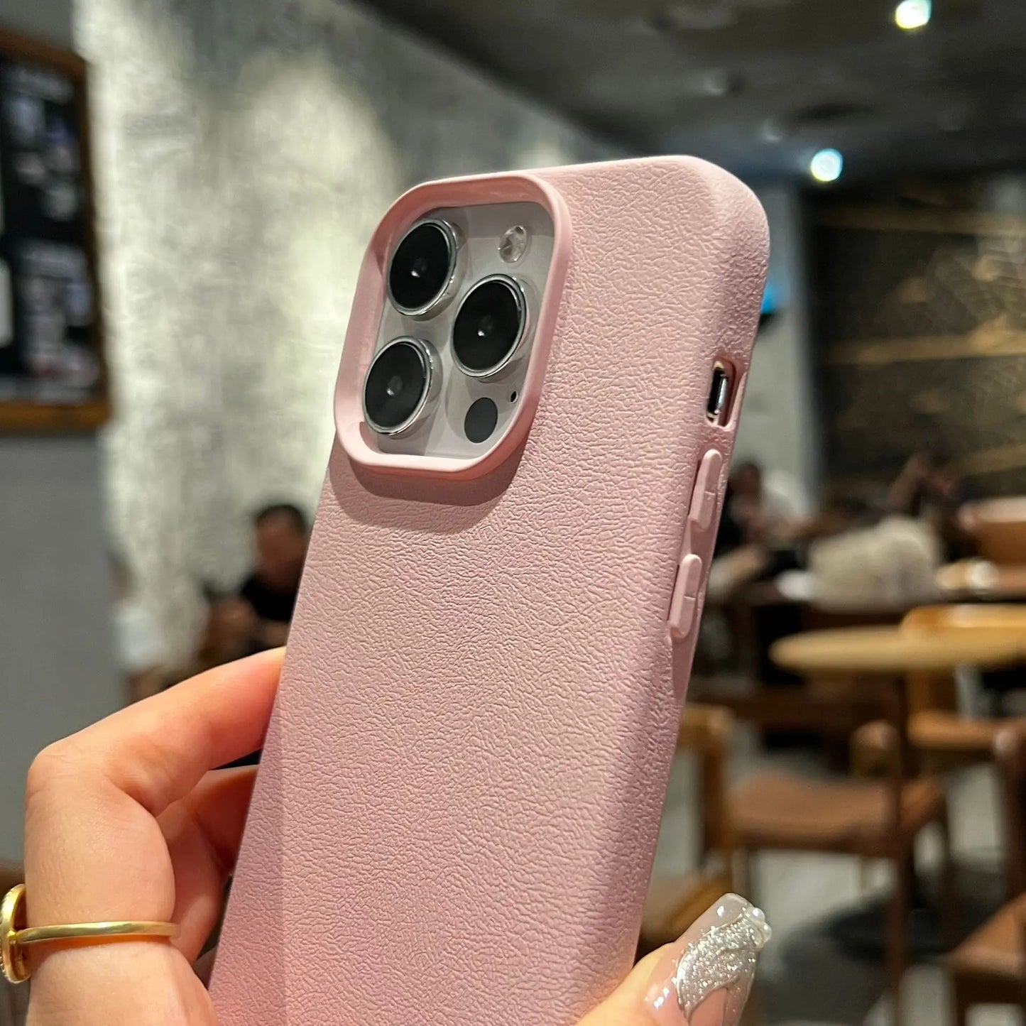 Silicone Litchi Lines Leather Phone Case- Soft Shockproof Full Cover