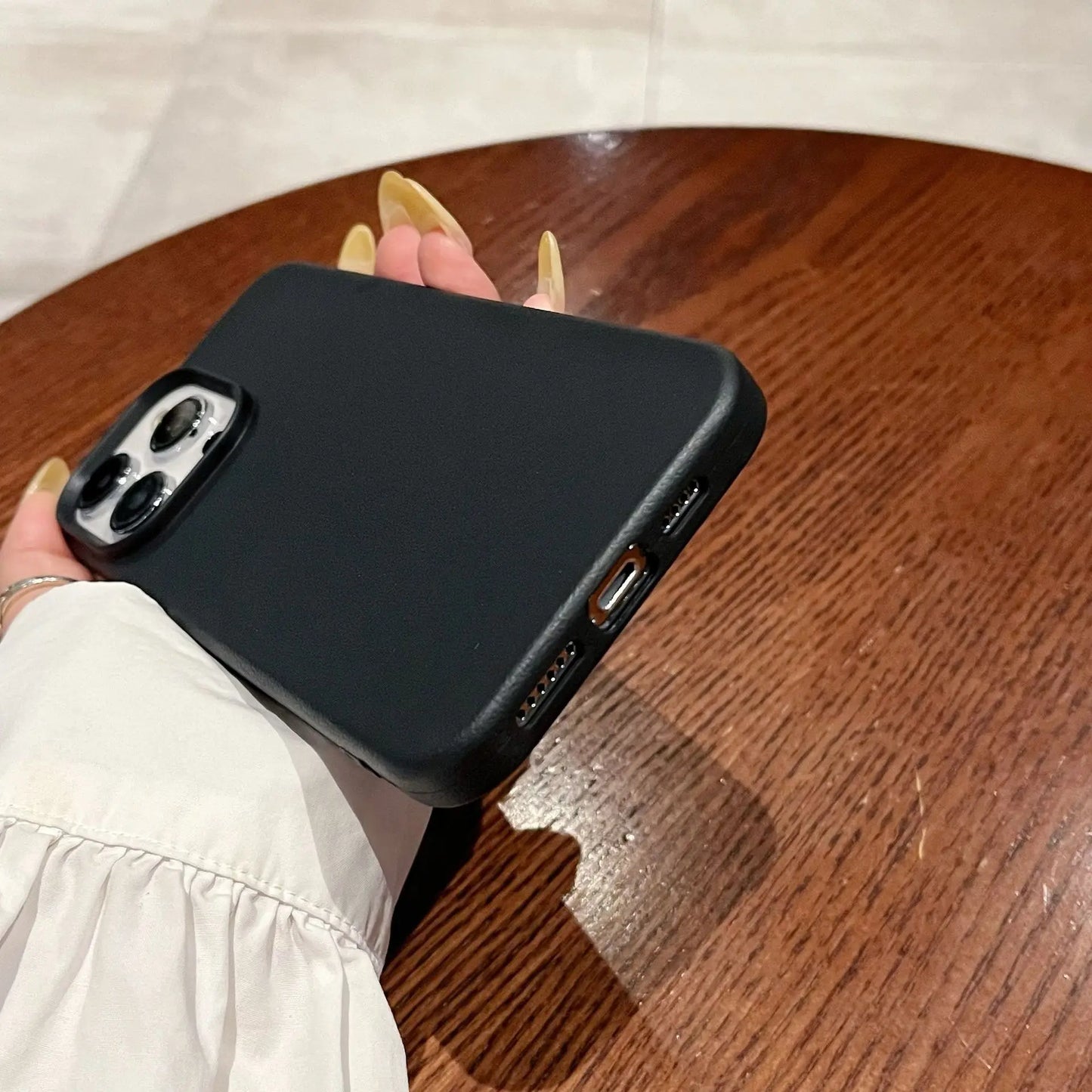 Silicone Litchi Lines Leather Phone Case- Soft Shockproof Full Cover