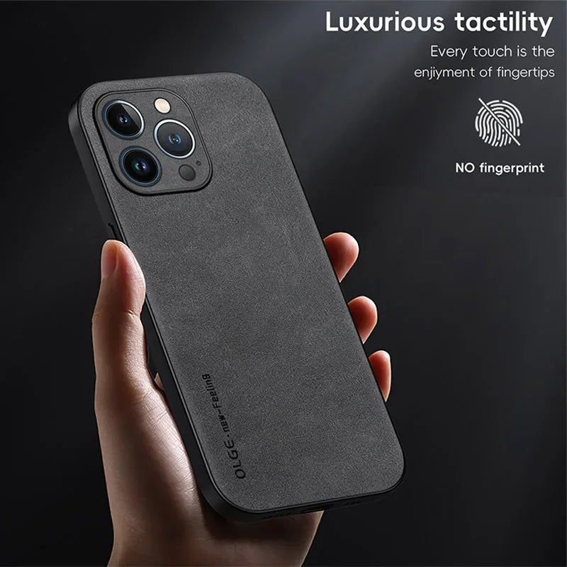 Leather Phone Case For iPhone- Soft Protection Shockproof Cover Funda
